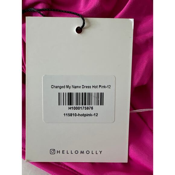 HELLO MOLLY Changed My Mind Dress Hot pink Size Large US 8/ AU12 NWT - Picture 5 of 9